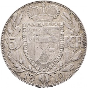 5 Kronen 1910 Prince JOHANN II. Patina