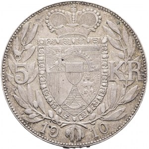 5 Kronen 1910 Fürst JOHANN II. Patina