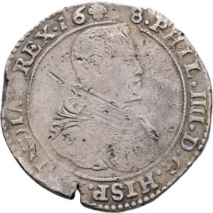 1 Dukat 1648 Filip IV. Hiszpania Niderlandy-Brabant drugie popiersie Bruksela