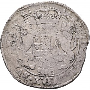 1 Ducaton 1668 KAREL II. Španielske Holandsko, Flámsko, prvá detská busta Bruggy