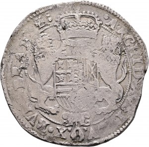 1 Ducaton 1668 KAREL II. Španielske Holandsko, Flámsko, prvá detská busta Bruggy