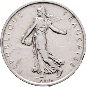 5 franków 1960, Piąta Republika, siewnik, oliwki, żołędzie, pszenica