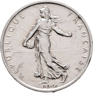 5 Francs 1960, Fünfte Republik, Sämaschine, Oliven, Eicheln, Weizen