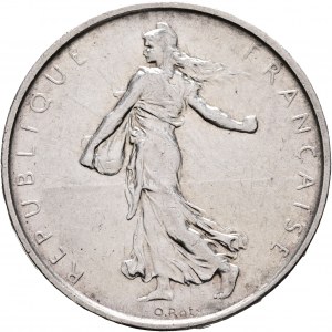5 Francs 1962, Fünfte Republik, Sämaschine, Oliven, Eicheln, Weizen