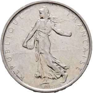 5 frankov 1963, Piata republika , sejačka, olivy, žalude, pšenica
