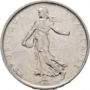 5 Francs 1963, Fünfte Republik, Sämaschine, Oliven, Eicheln, Weizen