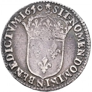 1/12 Strieborná ECU 1650 N LOUIS XIV. S dlhým knôtom Montpellier