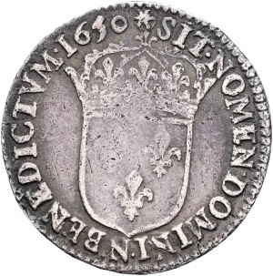 1/12 Srebrny ECU 1650 N LOUIS XIV. z długim knotem Montpellier