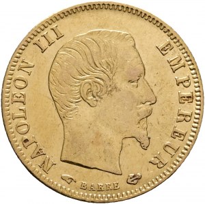 Zlato 5 frankov 1858 A NAPOLEON III. Ruka