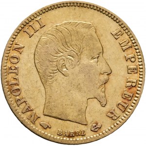 Oro 5 Franchi 1859 A NAPOLEONE III. Mano