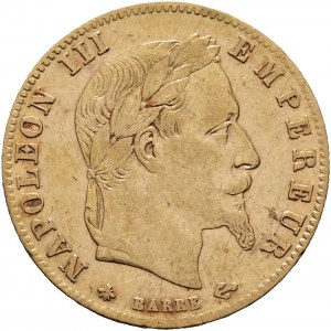 Oro 5 Franchi 1864 A NAPOLEONE III. Vola