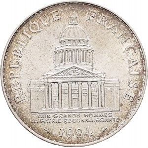 100 frankov 1984 Strieborný Panteón Piatej republiky mincmajster Emile Rousseau