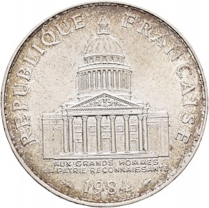 100 franków 1984 Srebrny Panteon Piątej Republiki mincerz Emile Rousseau