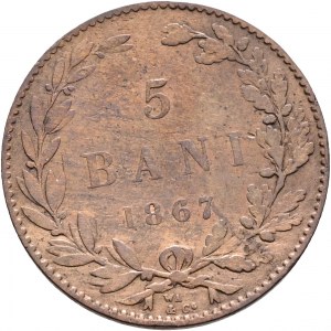 5 Bani 1867 W kráľovstvo CAROL I. Smethwick WATT & CO.