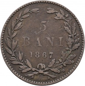 5 Bani 1867 H Regno CAROL I. Birmingham HEATON and Sons