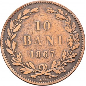 10 Bani 1867 W Kingdom CAROL I. Smethwick WATT&comp.