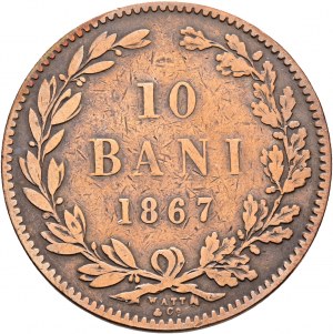 10 Bani 1867 W Regno CAROL I. Smethwick WATT&comp.