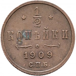 1/2 Kopeck 1909 SPB Petrohrad Mikuláš II.