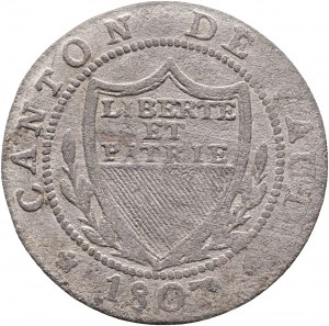 ½ Batzen/5 Rappen 1807 Kanton VAUD