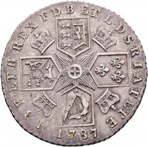 1 Shilling 1787 GEORGE III. Buste en argent vieilli