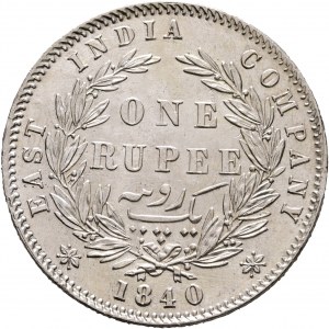 1 rupia 1840 WW VICTORIA 27 bacche grandi diamanti