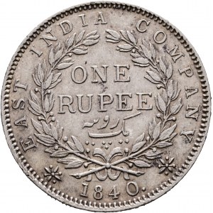 1 rupia 1840 VICTORIA Bombay 19 bobúľ a malých diamantov R!