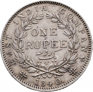 1 Rupia 1840 VICTORIA Bombay 19 jagód i małych diamentów R!