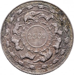 5 rupií 1957 ELIZABETH II. 2500 th Výročie budhizmu patina