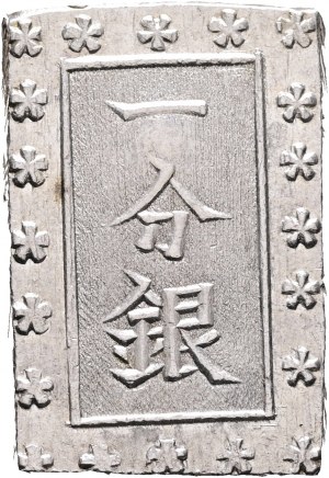 1 Bu srebro ND 1837-68 wariant Tenpó Ichibugin