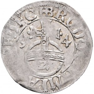 Solms-Lich 2 Kreuzers 1594 RUDOLPH II., Count Eberhardt