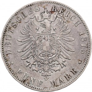 Baden 5 Mark 1875 G Grosherzog FRIEDRICH I.