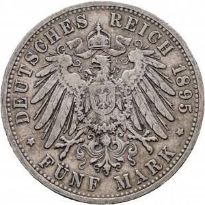 Baden 5 Mark 1895 G Grosherzog FRIEDRICH I. Patyna