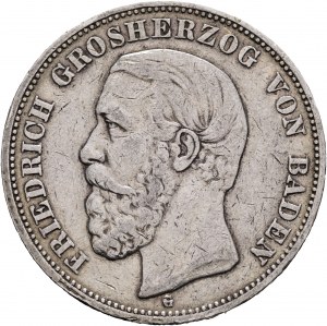 Baden 5 Mark 1895 G Grosherzog FRIEDRICH I. Patyna