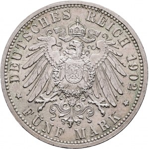 Baden 5 Mark 1902 G FRIEDRICH I. 50. Jahrestag der Herrschaft des Herzogs