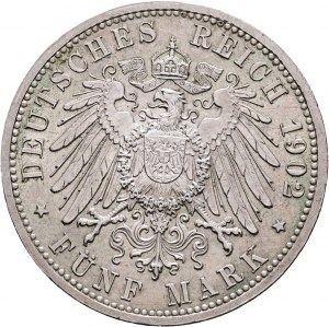 Baden 5 marco 1902 G FRIEDRICH I. 50° Anniversario del Regno del Duca