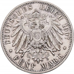 Baden 5 Mark 1907 G FRIEDRICH I. Décès du Duc