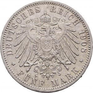 Baden 5 Marek 1908 G Grosherzog FRIEDRICH II.