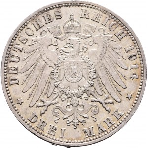 Bavaria 3 Mark 1914 D LUDWIG III. Munich