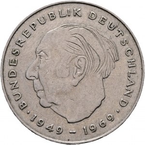 Rappresentanza federale 2 Mark 1969 G Theodor Heus 20 anni di costituzione FRG