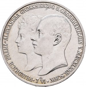 Mecklenburg-Schwerin 2 Mark 1904 A FRIEDRICH FRANZ IV. und ALEXANDRA Hochzeit