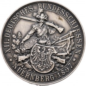 Nürnberger Medaille 1897 XII. Deutsches Bundesschiessen NUERNBERG Schützenfest Nürnberg
