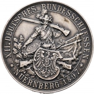 Medaglia di Norimberga 1897 XII. Deutsches Bundesschiessen NUERNBERG Festa del tiro a segno Nuernberg