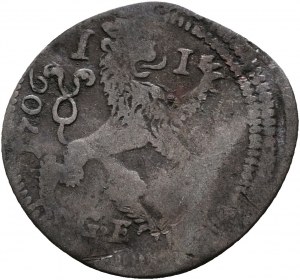 1/2 Kreuzer 1706 JOSEPH I. mennica Praga mincmistrz Egerer lew w prawo, jednostronny