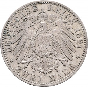 Prusy 2 Mark 1891 A Kaiser WILHELM II.