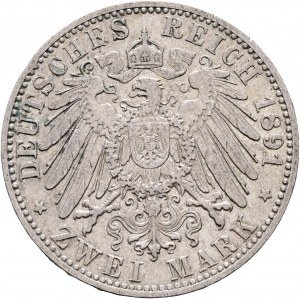 Prussia 2 marco 1891 A Kaiser WILHELM II.