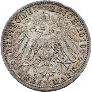 Prusse 3 Marques 1910 A Kaiser WILHELM II. Patine