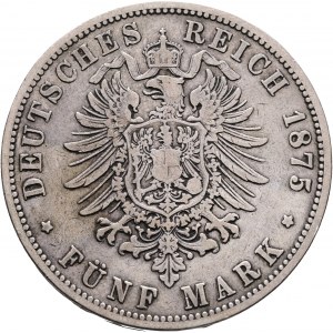 Prussia 5 Mark 1875 B Koenig WILHELM I.