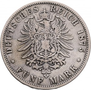 Prusse 5 Mark 1875 B Koenig WILHELM I.