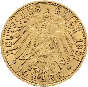Prusko Zlatá 10 mariek 1901 A WILLIAM II.