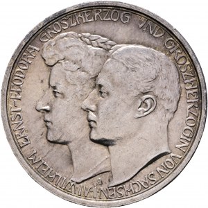 Saxe-Weimar-Eisenach 3 Mark 1910 A Groszherzog WILHELM ERNST e FEODORA secondo matrimonio